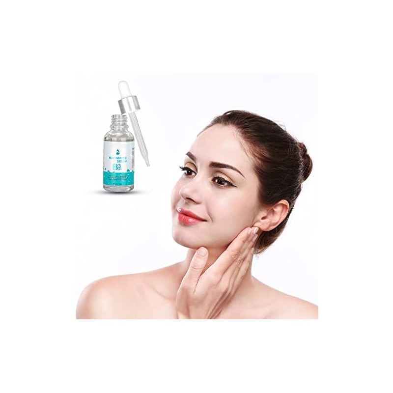 Sérum facial de nicotinamida para hidratar e iluminar la piel.