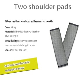 2PCS Car Seat Belt Cover, Soft Shoulder Strap Covers Harness Pads, Safety Leather Seatbelt Comfort Driving Cushion Protect Your Neck and Shoulder Universal for Car, Truck, SUV (Gray)