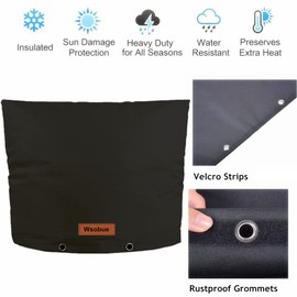 Wsobue Backflow Preventer Cover Insulated Pouch,Outdoor Pipe Insulation Cover,Winter Well Head Cover Water Well Pump Covers Sprinkler Valve Cover Insulated (Black 30*24)