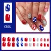 4th of July Press on Nails Short Square Independence Day