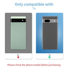 2 Pack Back Rear Camera Lens Glass Replacement for Pixel 7a with Pre-Installed Adhesive, Include Repair Tool Set+ Installation Manual+ Camera Lens Protector