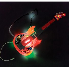 Lexibook Miraculous Electronic Lighting Guitar with mic, Glasses with Microphone, Demo Songs, 2 Game Modes, MP3 Plug, Black red, K260MI