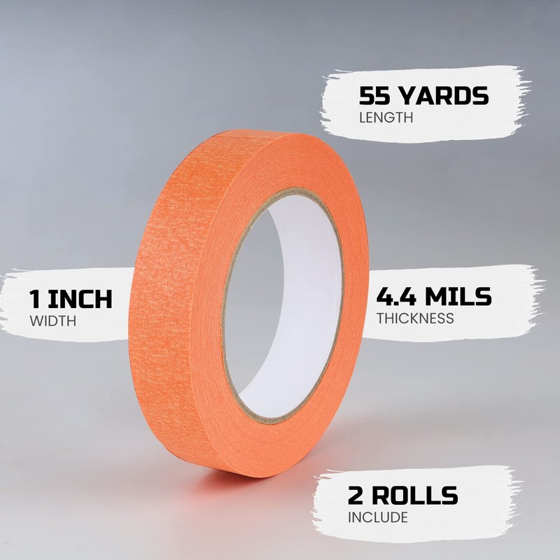 Lichamp 2 Pack Orange Painters Tape 1 inch, Orange Masking