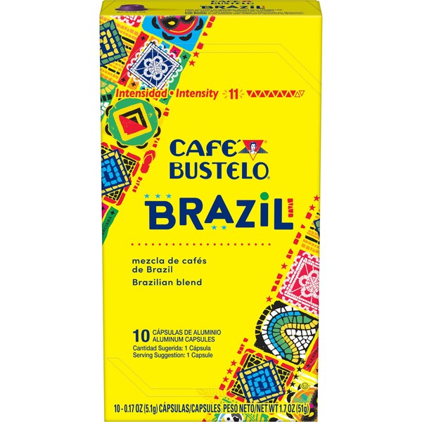 Café Bustelo Brazil Espresso Capsules, 10 Count (Pack of 4)