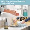 Glass Soap Dispenser - 17oz Ribbed Clear Glass Bottle with