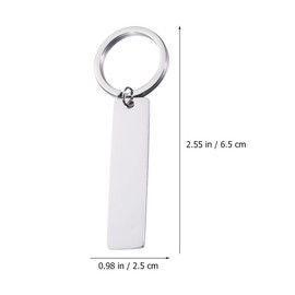 PACKOVE Llavero De Acero Inoxidable En Pulido Espejo 2.56X0.98 Pulgadas Anillo De Llave Para Bricolaje Etiquetas De Llave Mochilas Bolsos