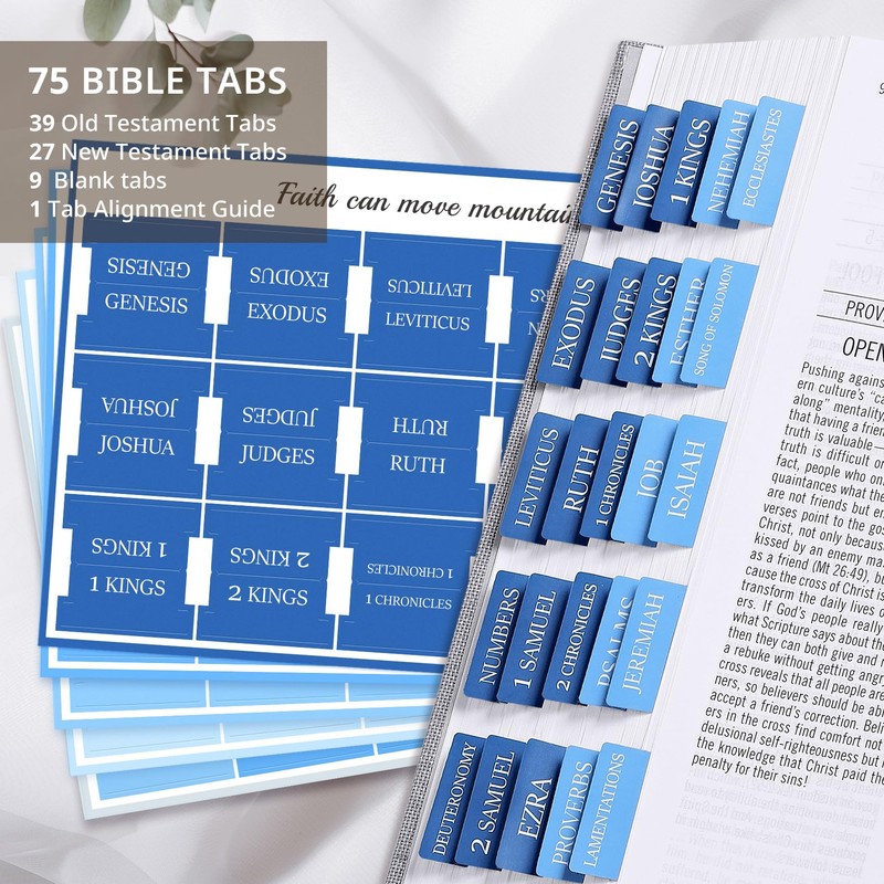 Bible Tabs for Women & Men, Laminated Bible Tabs for