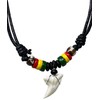 exoticdream Shark Tooth Rasta Short Beads Necklace Handmade Hawaiian Style