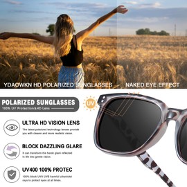 YDAOWKN Polarized Sunglasses for Women Men Retro Design Style Trendy Classic Sun Glasses UV400 Protection
