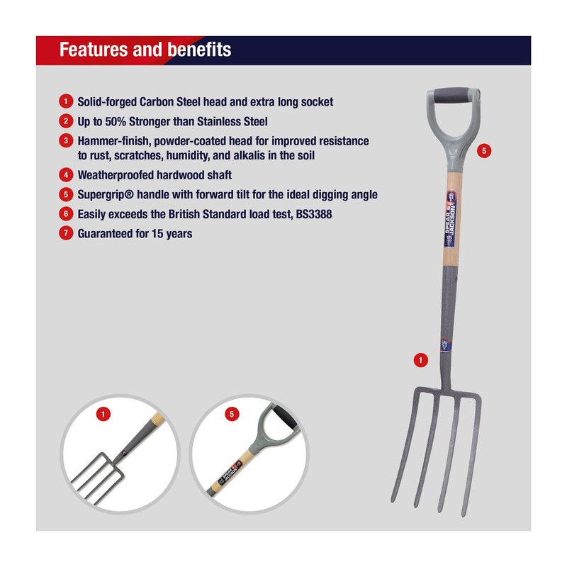 Spear & Jackson 1680NB Neverbend Carbon Steel Digging Fork 99.5