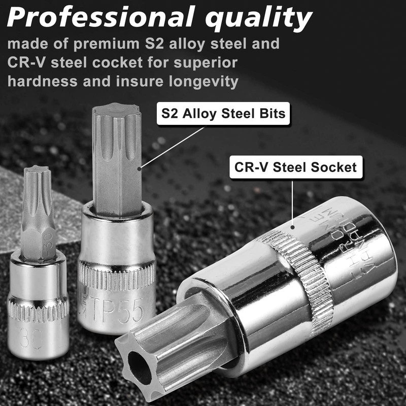 AOBEN 64Pcs Master Torx Bit Socket and External Torx Socket