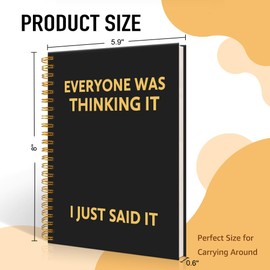 Mhfpl Everyone Was Thinking It I Just Said It Black Golden Spiral Blank Notebook, Funny Saying Gifts for Coworker Staff Employee Manger, Humor Gifts for Colleagues, Office Gifts for Teammate