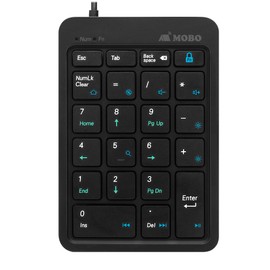 MOBO AM-NPW22-BK USB-A Wired Mobo Numeric Keypad 2 Wired, NumLock, Non-Linked, MacOS Mode, Switching Function, Black