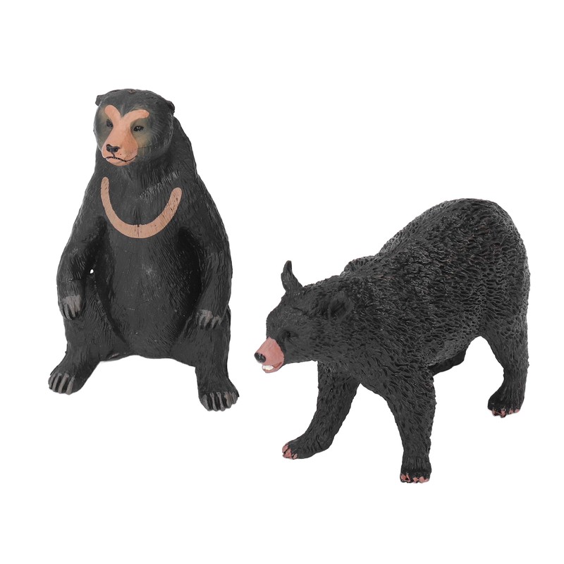 5pcs Black Bear Figure Toys Realistic Wild Animals Bear Action