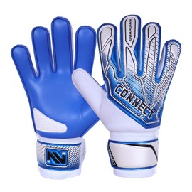 CONNECT Kids Football Goalkeeper Gloves with Super Grip Latex Goalkeeper Gloves Kids Boys & Girls Junior Football Goalkeeper Gloves for Training (Cyan, 9)
