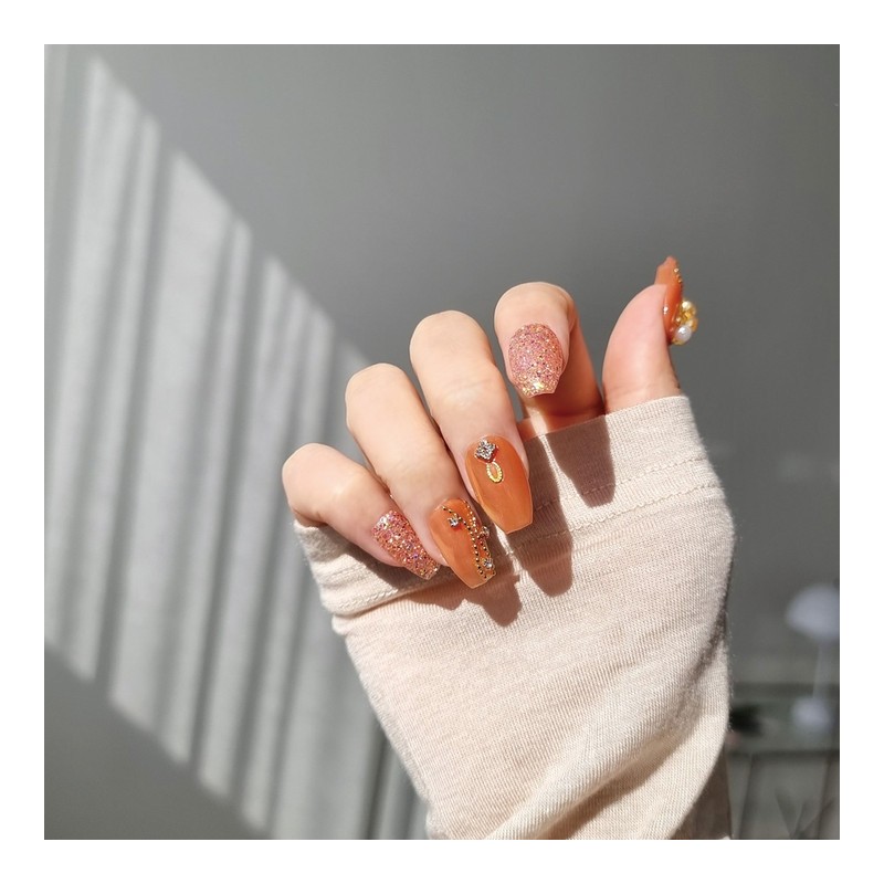 Floral handmade nail tips - Natural / 플로럴 수제네일팁 -