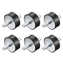 sourcing map M10x28mm Rubber Mounts, 6pcs Anti Vibration Isolator Studs Shock Absorber Male for Air Compressors, Garage Motor, Diesel Engines, 50x20mm