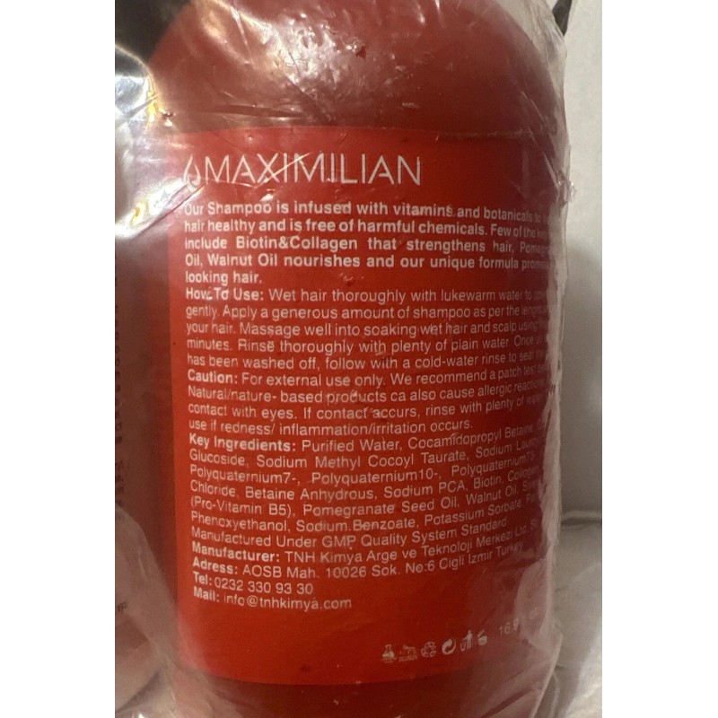 Maximilian Biotin & Collagen Shampoo & Conditioner No Paraben 16.9