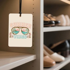 EVER-GOING TUNE Beach - Themed Car Air Freshener 4 Pcs, Retro Summer Vibes Hanging Air Freshener for Cars Closet Drawer Books, Car Accessories Mirror Decor for Beach Lovers.