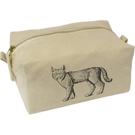 'Lynx Cat Standing' Canvas Wash Bag/Makeup Case (CS00042579)
