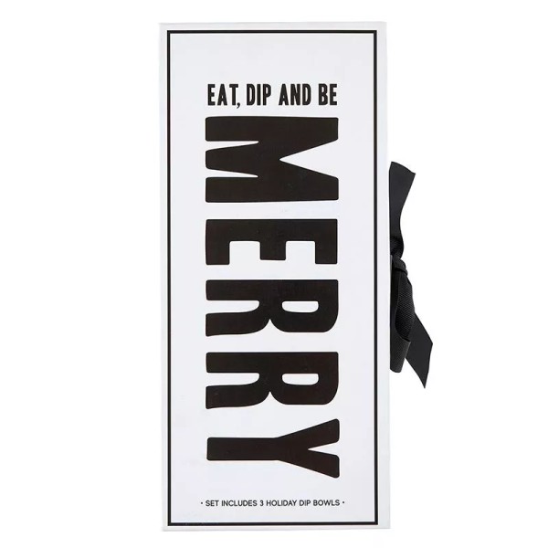 Needzo Black Holiday Dip Bowl Black and White Book Gift