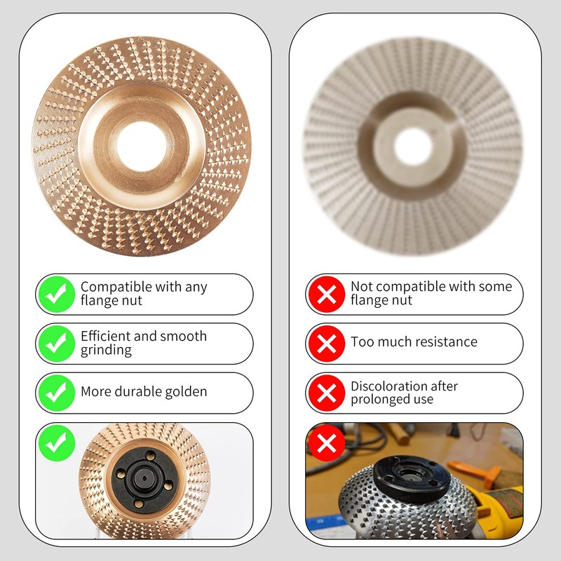 Pomsare Upgraded 3PCS Wood Carving Disc Set for 4" or