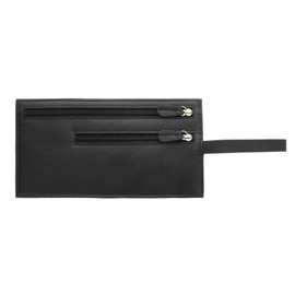 Genuine Leather Security Wallet Pouch with Belt Loop AC501 Black