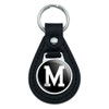 Graphics and More Letter M Initial Black White Black Leather
