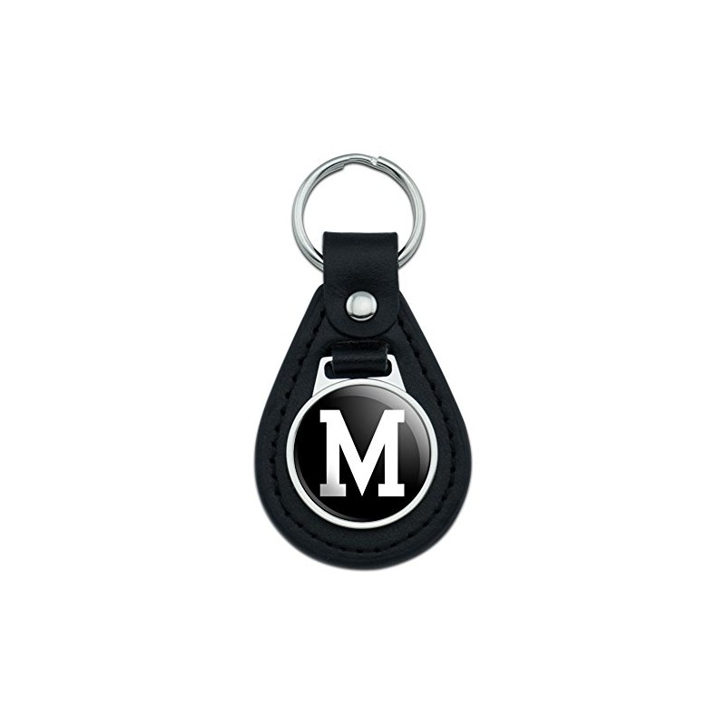 Graphics and More Letter M Initial Black White Black Leather