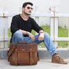 HULSH Leather Messenger Bag briefcases for Men, Leather Laptop Satchel