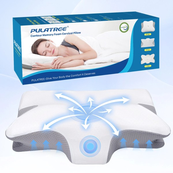 PULATREE Cervical Pillow for Neck Pain Relief,Orthope