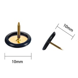 SHTGOI Pack of 100 Drawing Pins, Round Thumbtacks, Decorative Pins, Marking Pins, Thumbtacks with Plastic Heads and Steel Tips, Round Pins for Photos, Cork, Pin Board, Black