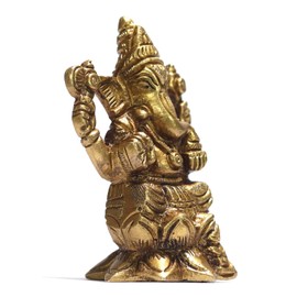 ASHIRWAD Brass Lord Ganesha Idol Statue for Home Hindu God Ganpati Bappa Vinayaka Pital Metal Murti (Ganesh-41)