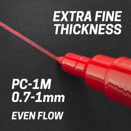 Posca PC-1M Standard Pack of Paint Markers (Pack of 9) Multisurface Water Based Paint Pens, Extra Fine 0.7-1mm Bullet Acrylic Tips, for Adult Colouring Books, Art and Crafts with 4 Stickers