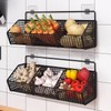 DXQCHDUO Metal Hanging Fruit Basket for Kitchen Wall, 3 Grids,