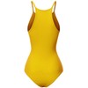 Awesome21 Solid Ribbed High Neck Bodysuit Mustard Size L
