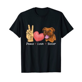 Peace Love Boxer - Dog Owner Puppy Trainer Animal Whisperer T-Shirt for Men Women Kids