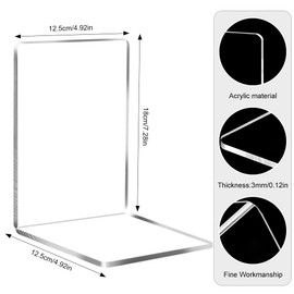 Bookends Set of 4 Clear Acrylic Bookends. Suitable for School, Home, Office, Library, Bedroom and Desk Organization. Transparent Decoration