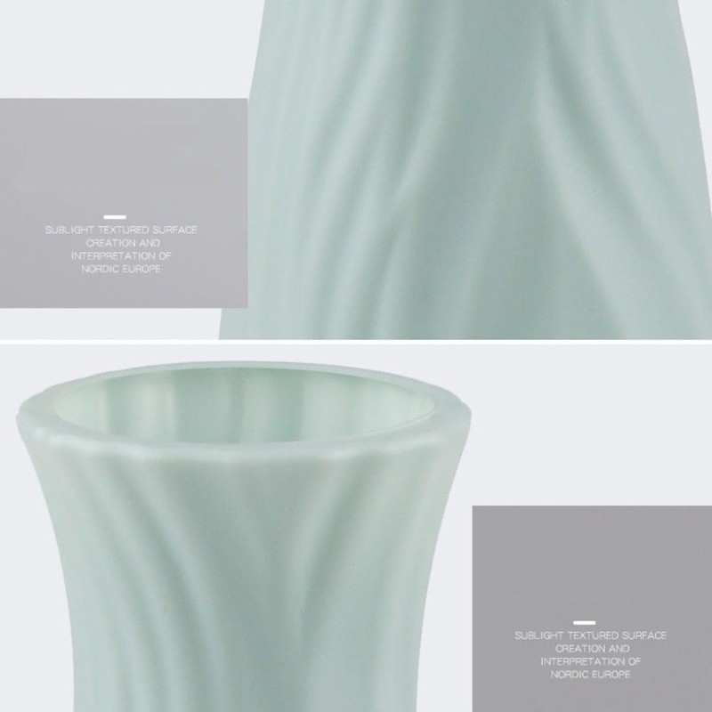 Reusable Plastic Flower Vase Imitation Ceramic Decorative Container for Flower