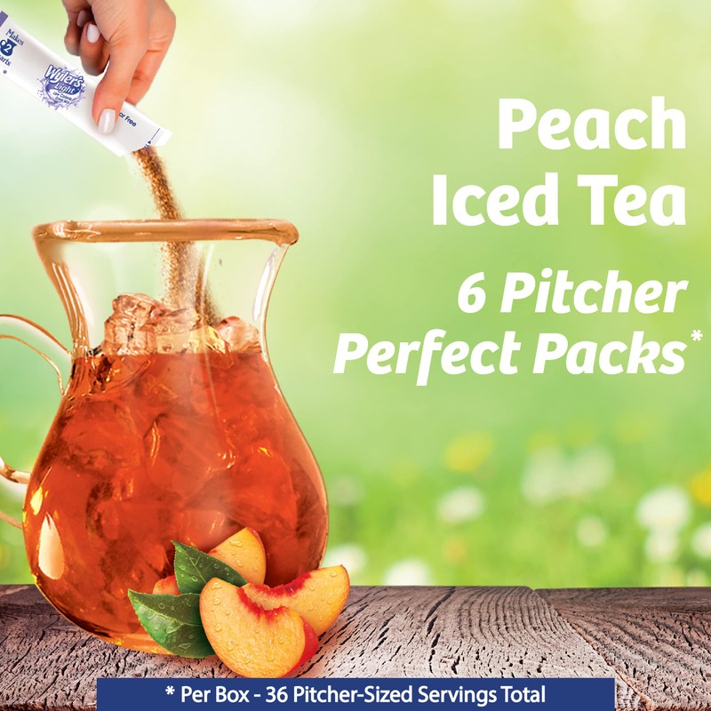 Wyler's Light Pitcher Packs, Water Drink Mix, Peach Iced Tea,