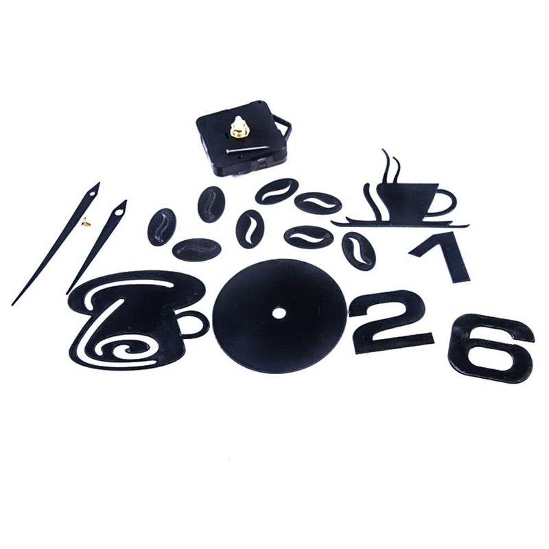 ZSooner Acrylic 3D Wall Clock, Coffee Cup Pattern DIY 3D