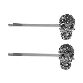 FOMIYES 2pcs Skull Hair Clip Skull Hair Accessory Skeleton Hairpin Headpiece for Women Rhinestone Skull Barrette Teen Girl Hair Accessories Scary Hairpiece Wig Zinc Alloy Personality Child