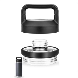 Chug Cap for YETI Rambler 18/26/36/64 oz Bottles | Leak-Proof Screw Top Replacement Lid Accessories | Precision Fit Yeti Water Bottle Cap (1-Pack) (black)