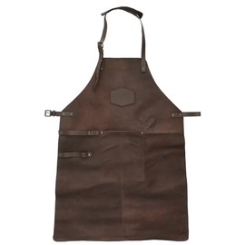 MApBer Leather Apron BBQ Apron Oven Apron Garden Apron Leather Apron (Dark Brown)