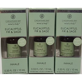 Chesapeake Bay (3) CHESAPEAKE BAY 0.33 Oz Mind & Body Inhale EUCALYPTUS FIR, SAGE Essential Oil