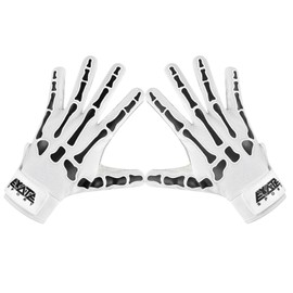 Exote Skeleton Baseball and Softball Batting Gloves for Men Women Youth & Adult Sizes -Long Cuff Breathable Leather Baseball Batting Gloves with Extra Grip (White, Youth Medium)