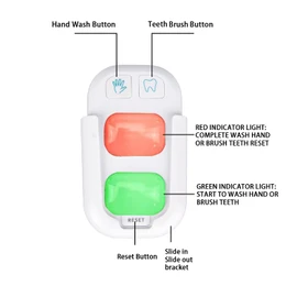 Timer for Kids,2 Minutes Teeth Brush Timer,20 Seconds Bathroom Hand Washing Timer, Color Indicator Light Stick on Bathroom Timer for Children Training Coach