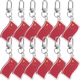 Llaveros Bandera China 12 Piezas Acrílicos con Diseño Elegante para Decoración en Eventos