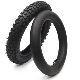 (1 Set) 3.00-12 Dirt Bike Tire and Inner Tube Set - Universal Replacement 80/200-12 Knobby Motocross Bike Tire and Tube for Honda CRF70F/XR70, Yamaha TTR 90, and More - With Vulcanized TR87 Valve Stem