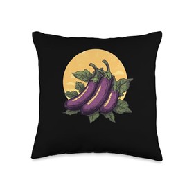Chinese Eggplant Vintage Sunset Throw Pillow